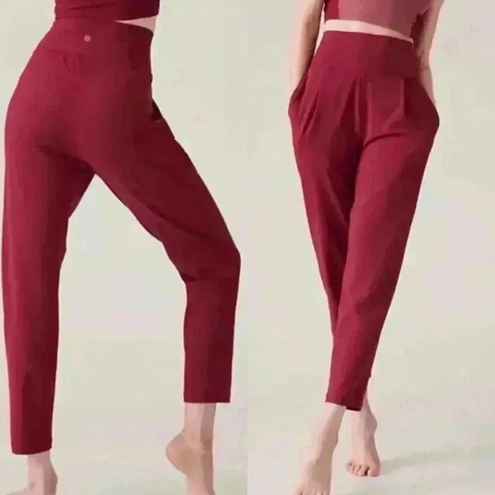 ATHLETA Elation Pant Coffeeberry Red Pockets Athleisure Yoga Active Size XS